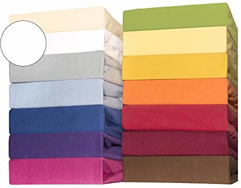 CelinaTex Celinatex 2767 prześcieradło z gumką na łóżko dziecięce, dżersej ze streczem, bawełna, 60 x 120 do 70 x 140 cm, białe