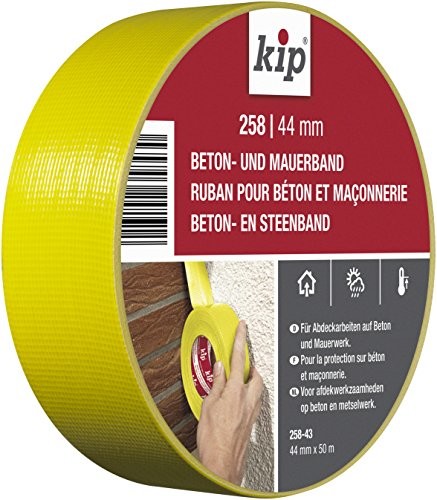 kip Kip 258  43 taśma na betonie i murze na grube i szorstkich powierzchniach, 44 MM X 50 m, żółty 221534