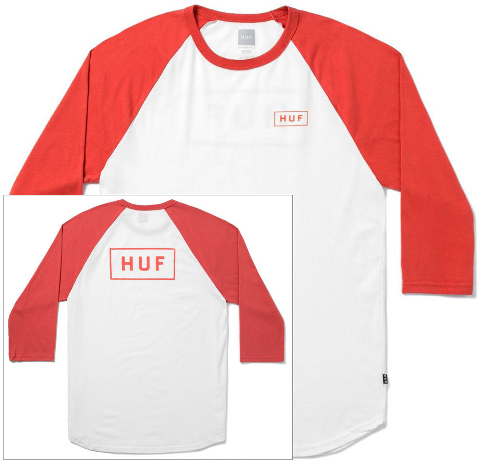 HUF t-shirt HUF BAR LOGO RAGLAN White/Red