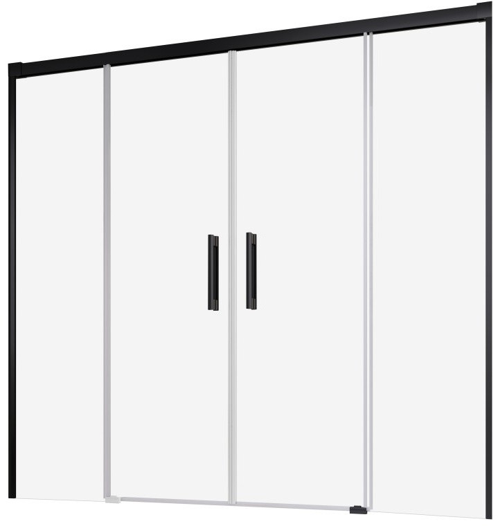 Radaway Idea Black PN DWD Parawan nawannowy dwuczęściowy 160x150,5 cm profile czarne szkło przezroczyste 10004160-54-01