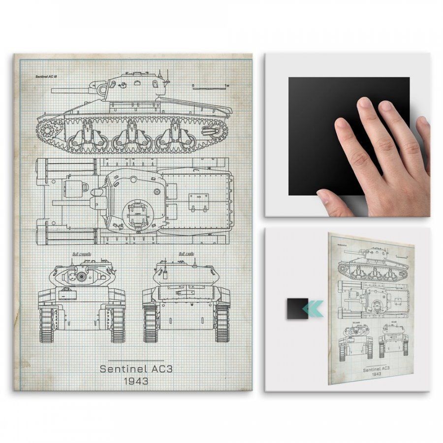 Pix4home Plakat metalowy Sentinel AC3 Projekt Vintage M POS-M-02978