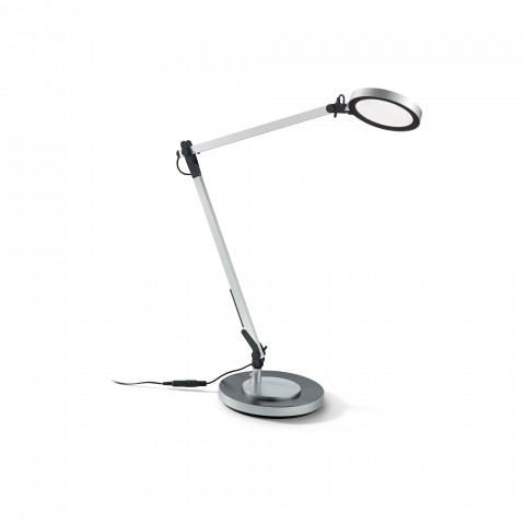 Ideal Lux Lampa stołowa Futura TL1 204895 nowoczesna oprawa stołowa w kolorze aluminium 204895