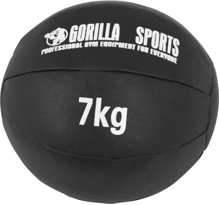 Фото - М'яч для фітнесу / фітбол Gorilla Sports 7kg Piłka lekarska ze skóry syntetycznej  rehabilitacyjna 