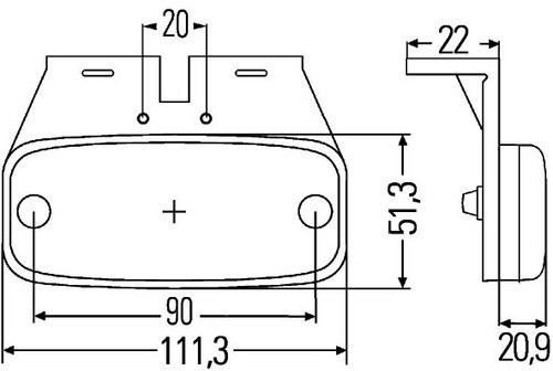 Hella 2PS 24 V 345 600  021 oświetlenie firmy typu side marker 2PS345600-021