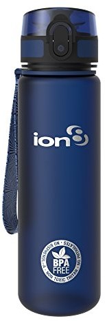 Coolgear Ion8 Szczelna, wąska butelka / bez BPA, niebieska (Frosted Navy), 500ml / 18oz I8500FNAV