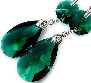 Swarovski NOWE! piękne kolczyki EMERALD JOLIE
