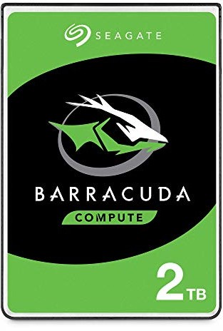 Seagate Dysk twardy  BarraCuda 2 TB, wewnętrzny dysk twardy (6,35 cm (2,5 cala), 7 mm grubości, 5400 obr./min, 128 MB pamięci podręcznej, SATA 6 Gb / s, srebrny) Nr modelu: ST2000LMZ15, FFP