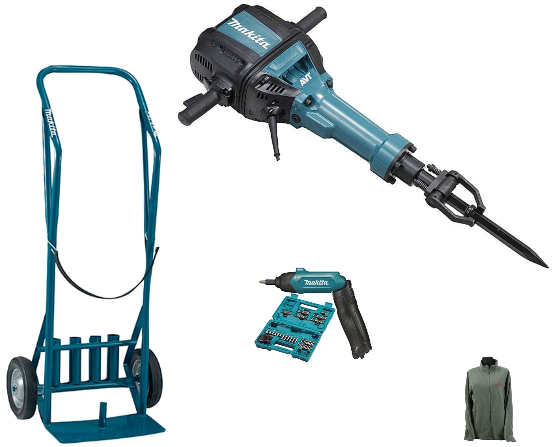 Makita młot wyburzeniowy 2000W/72,8J, mocowanie na sześciokąt 28,6mm, [HM1812] + wkrętak akumulatorowy 1/4