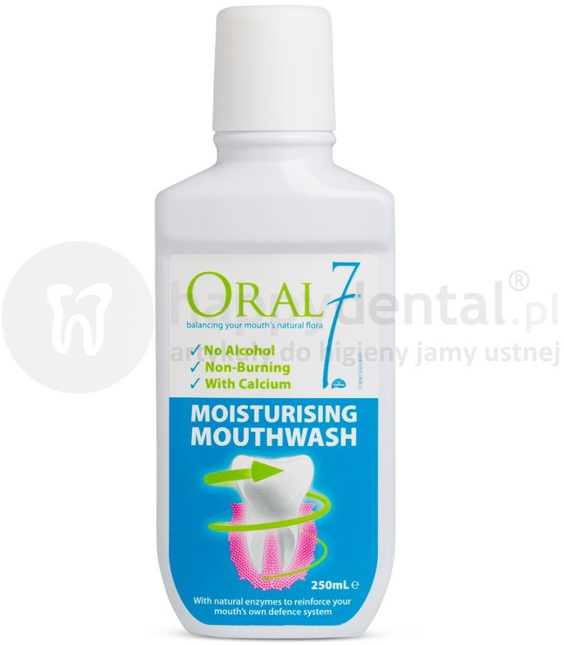 ORAL7 ORAL7 Moisturising MOUTHWASH 250ml - płyn zawierający kompleks enzymów dla utrzymania poziomu nawilżenia i naturalnej flory bakteryjnej jamy ustnej (Kserostomia)