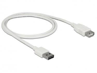 Delock EASY-USB-KAB.2.0 A > gniazdo USB 2.0 A 1 m Biały 85199