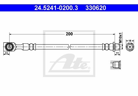 ATE PRZEWÓD HAM 24.5241-0200.3 OPEL ZAFIRA A 1.8 110KM 03-05   24.5241-0200.3