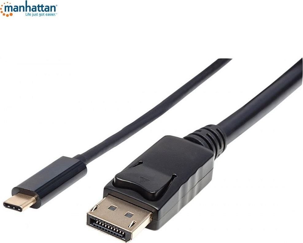 Manhattan Kabel USB Kabel monitorowy adapter USB-C na DisplayPort DP 4K M/M czarny 2m 152464