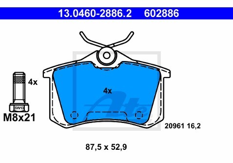 ATE Klocki hamulcowe - komplet 13.0460-2886.2
