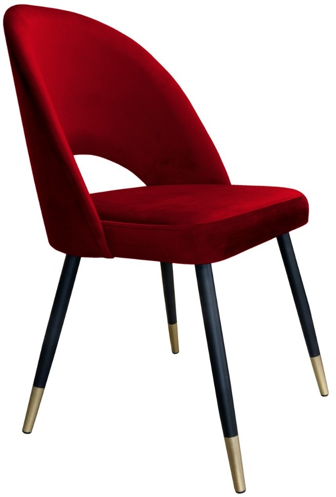Atos Krzesło ISKAR VELVET GOLD bordowe tapicerowane POLO-GOLD-MG31