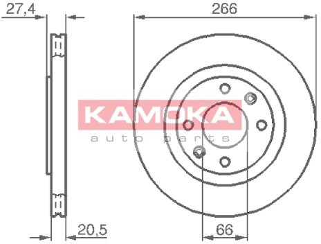 KAMOKA Tarcza hamulcowa 103384
