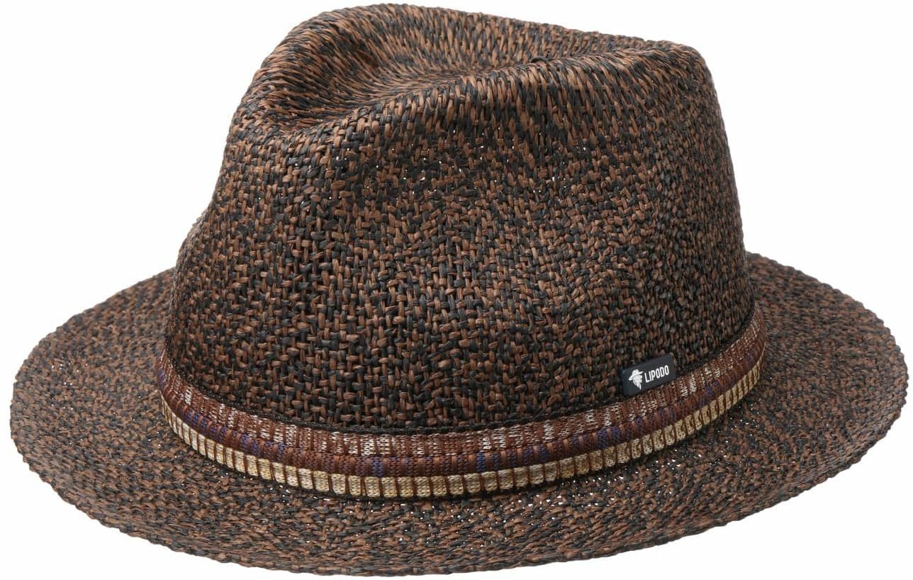 Kapelusz Słomkowy Janston Twotone by Lipodo, brązowo-czarny, S (54-55 cm)