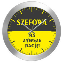 Atrix Zegar aluminiowy Racja Szefowej AL2412SF2
