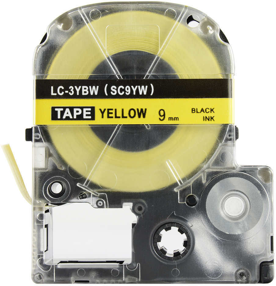 Epson LK-SC9YW, 9mm x 9m, czarny druk / żółty podkład, taśma zamiennik