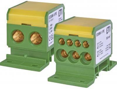 ETI Polam Blok rozdzielczy 160A (2x4-50mm2/3x2,5-25mm2+4x2,5-16mm2) żółto-zielony EDBM-1/PE EDBM-1/PE