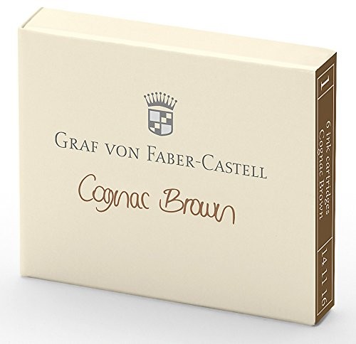 Graf von Faber-Castell 141116 wkład atramentowy cognac 6 sztuki, brązowy 141116