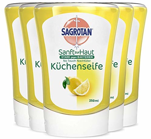 Sagrotan Sagrotan No-Touch mydło kuchenne cytrus  do automatycznego dozownika mydła  5 x 250 ml mydło do rąk w praktycznym opakowaniu ekonomicznym 3106766