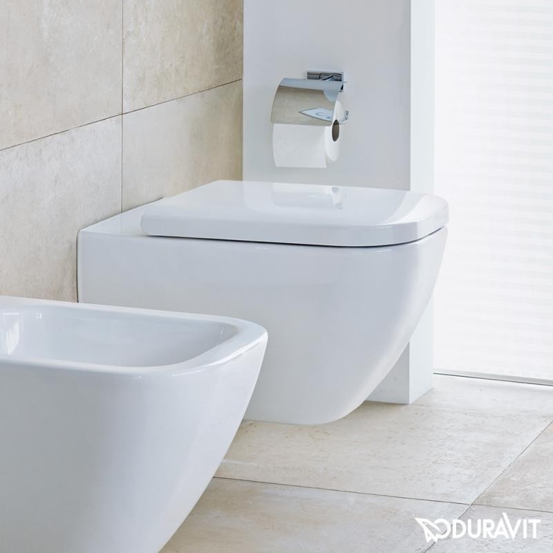 Duravit Happy D.2 Miska WC podwieszana 36,5x62 cm Rimless lejowa biała z powłoką WonderGliss 25500900001