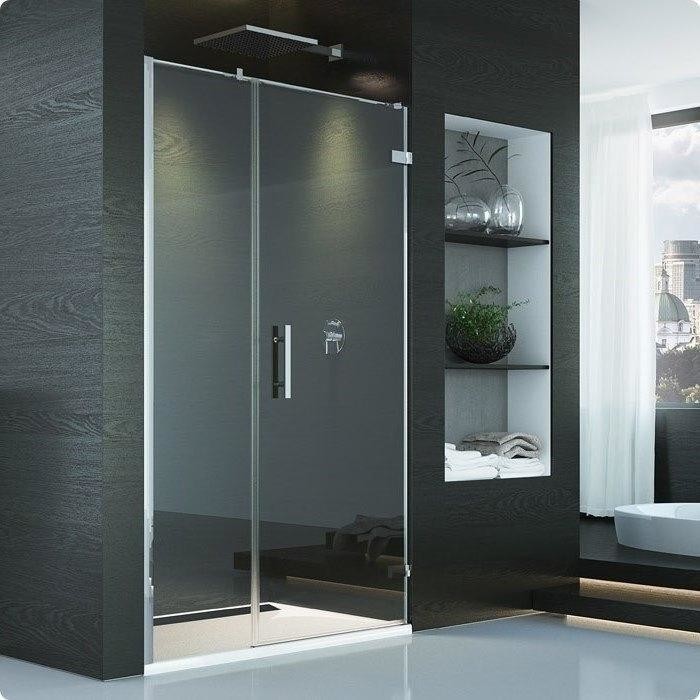 Ronal Pur PU31P drzwi prysznicowe jednoczęściowe ze ścianką stałą w linii z profilem strona prawa do 160cm PU31PDSM21007 PU31PDSM21007