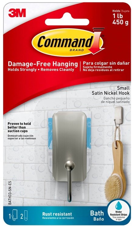 3M Command Small Satin Nickel Hook 7100085849