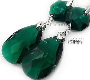 Swarovski NOWE! piękne kolczyki EMERALD JOLIE
