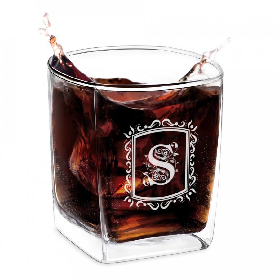 Murrano Szklanka do Whisky Grawer Inicjał SZC-063