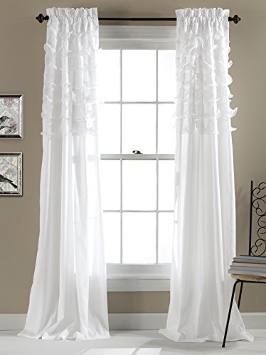 Lush Decor Avery Window curtains, 84 by 54-inch, White, Set of 2 C20562P14-000