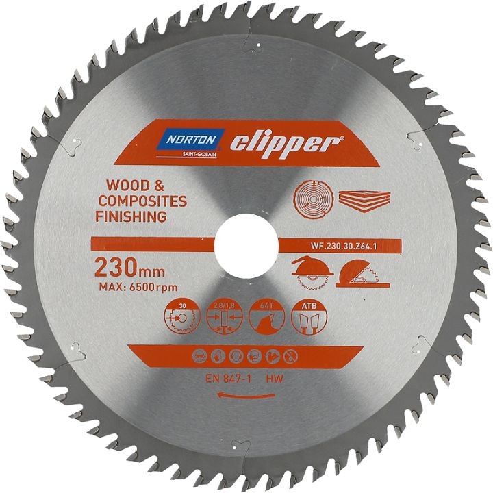 NORTON PIŁA TARCZOWA 230mm x 30mm x 64z DREWNO I KOMPOZYTY ATB 2,8 1,8 N70184608104 70184608104