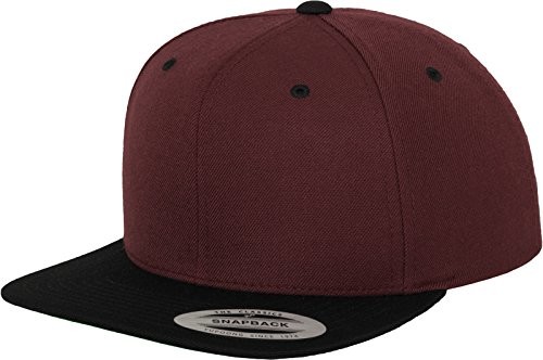 Flexfit Classic Snapback czapka z daszkiem, 2 kolory, wielokolorowa, jeden rozmiar 6089MT-00593-0050_maroon/blk_one size