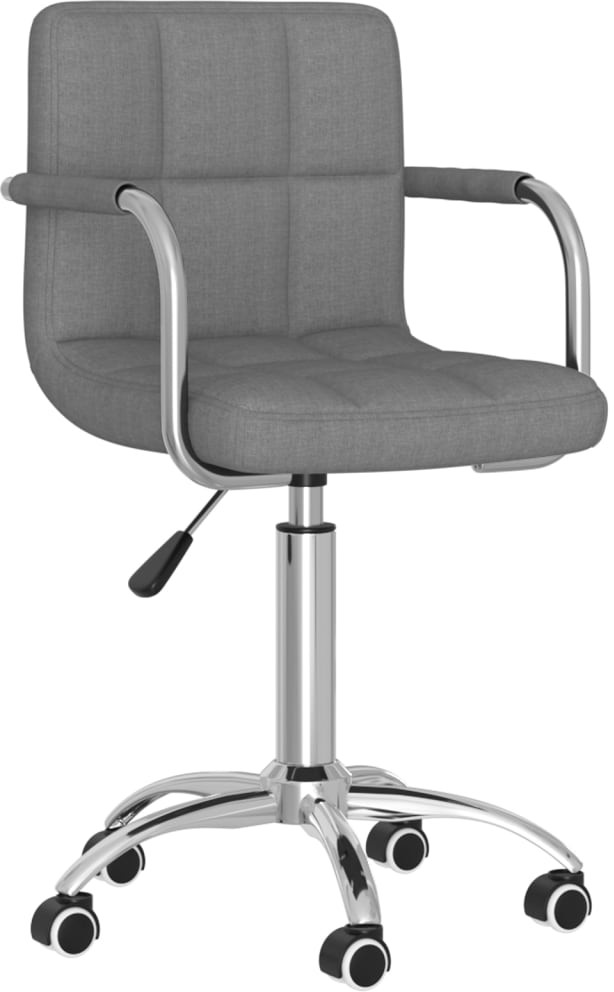 vidaXL Obrotowe krzesło stołowe, jasnoszare, obite tkaniną