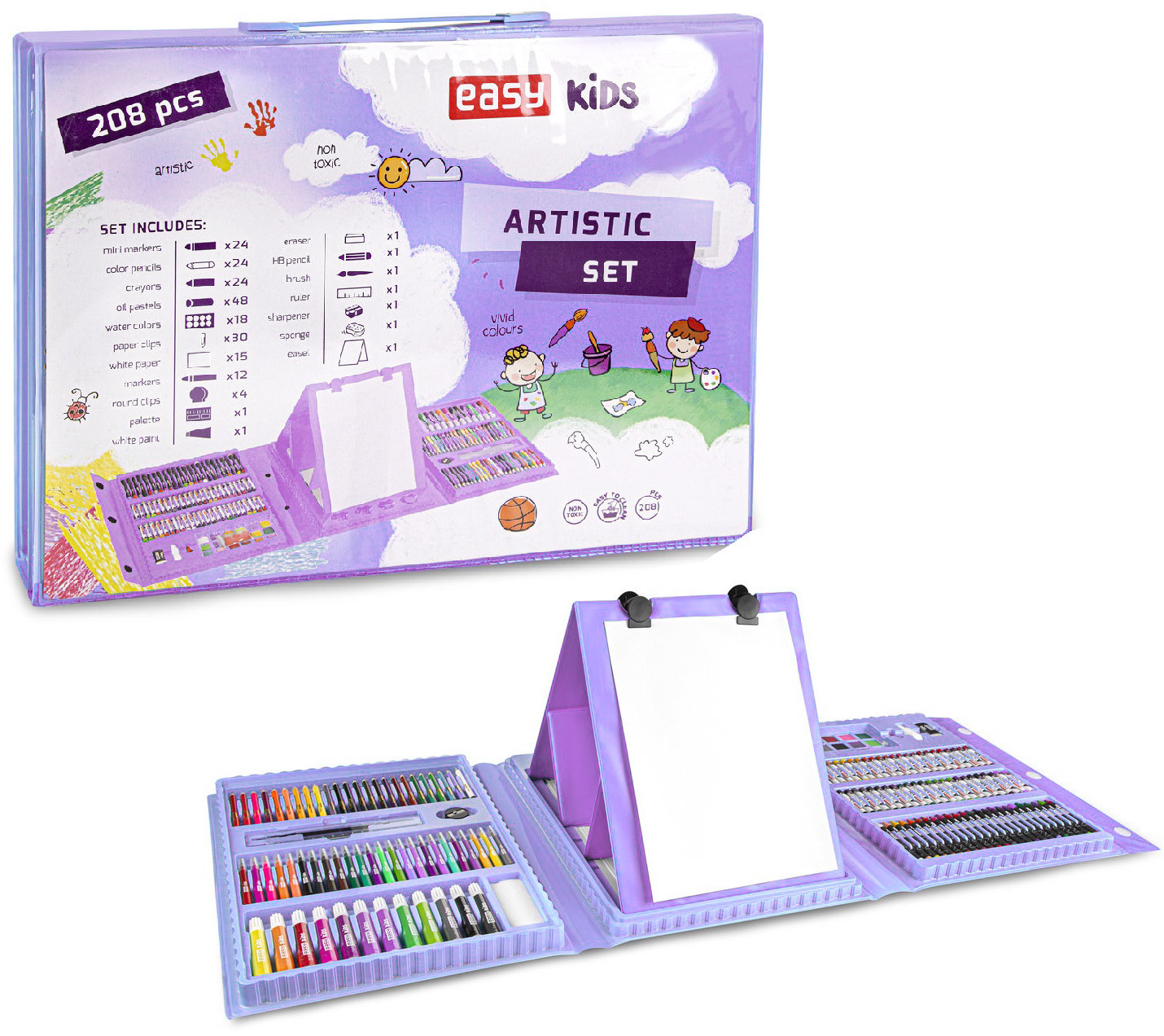 Easy KIDS Zestaw artystyczny Kids 208 el walizka plas f 133178