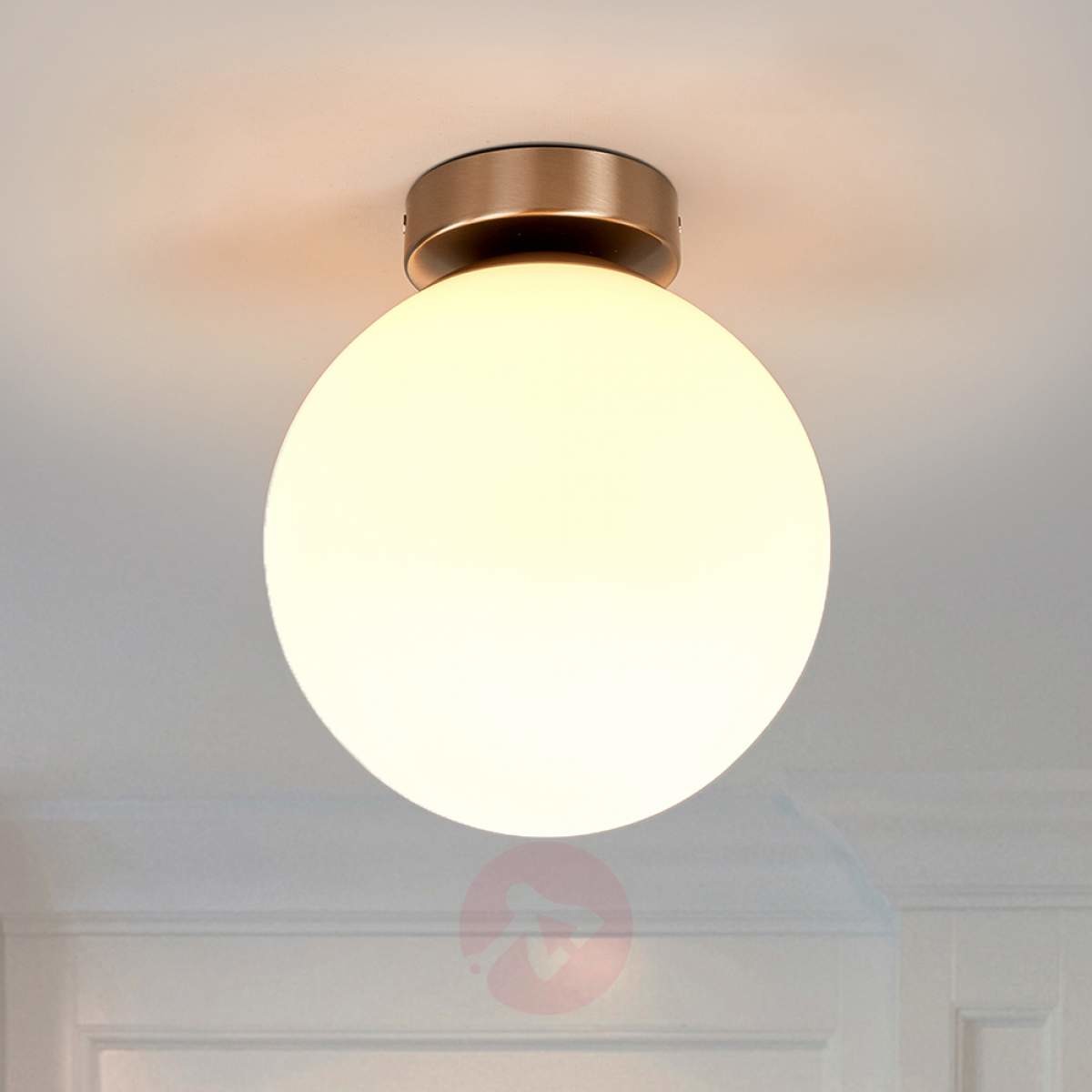 Lindby Klasyczna okrągła lampa łazienkowa ze stali - Lennie