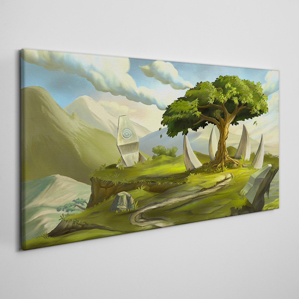 PL Coloray Obraz Canvas fantasy drzewo kamienie 100x50cm