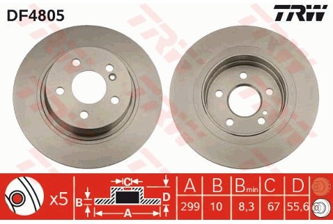 TRW Tarcza hamulcowa DF4805