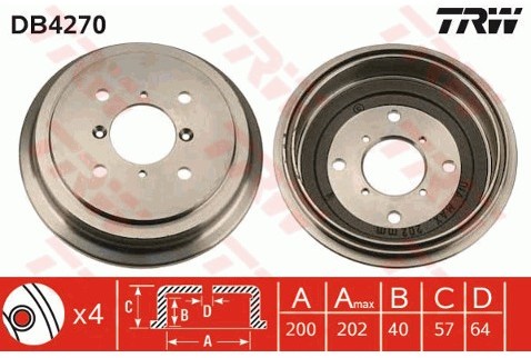 TRW Bęben hamulcowy DB4270