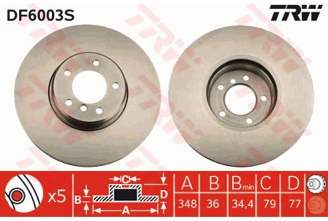 TRW Tarcza hamulcowa DF6003S