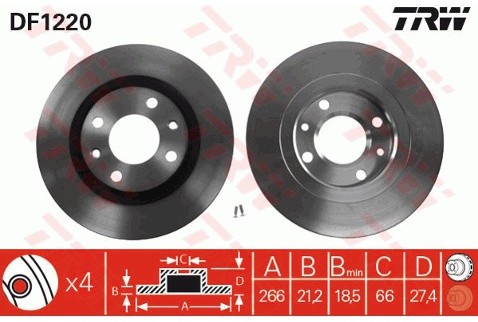 TRW Tarcza hamulcowa DF1220