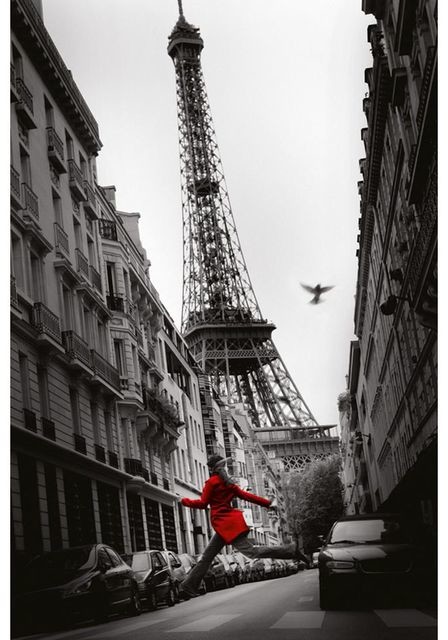 Plakat PARIS - RED WOMAN 61 x 91,5 cm