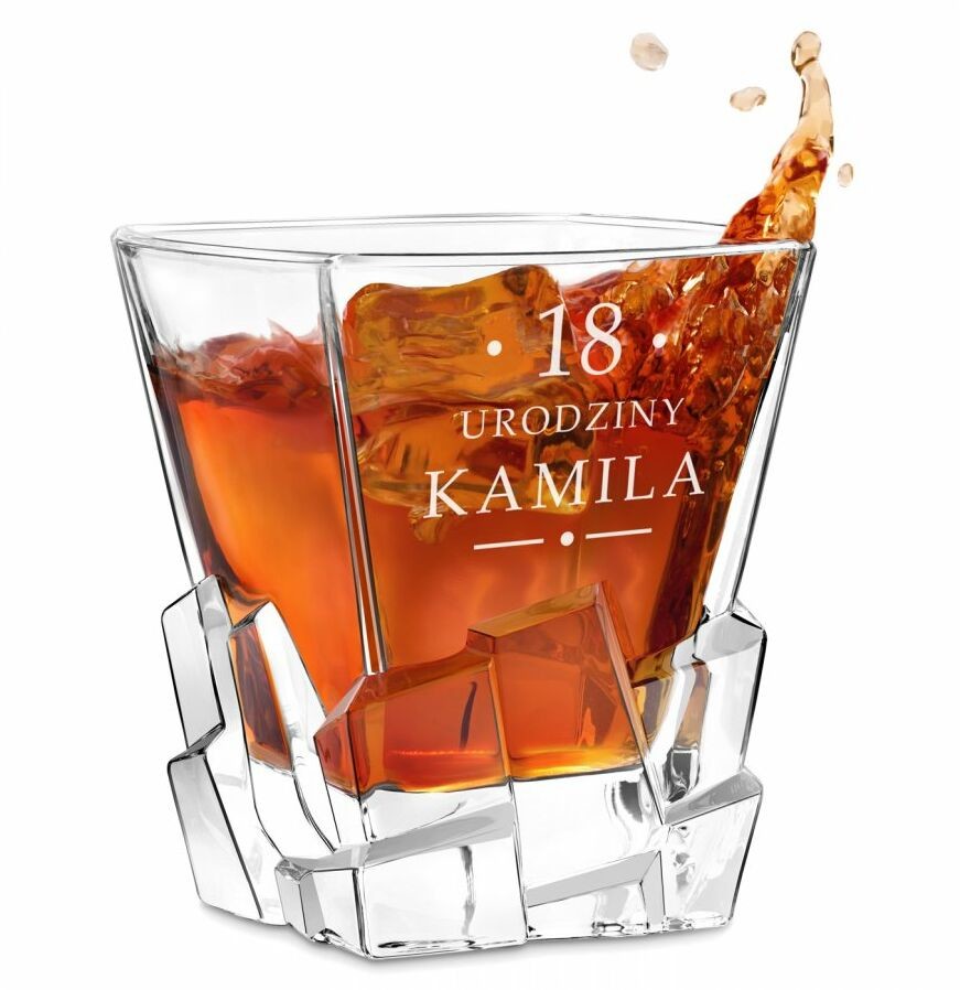 Murrano Szklanka do whisky z grawerem dla niego na 18 urodziny SZIB-001