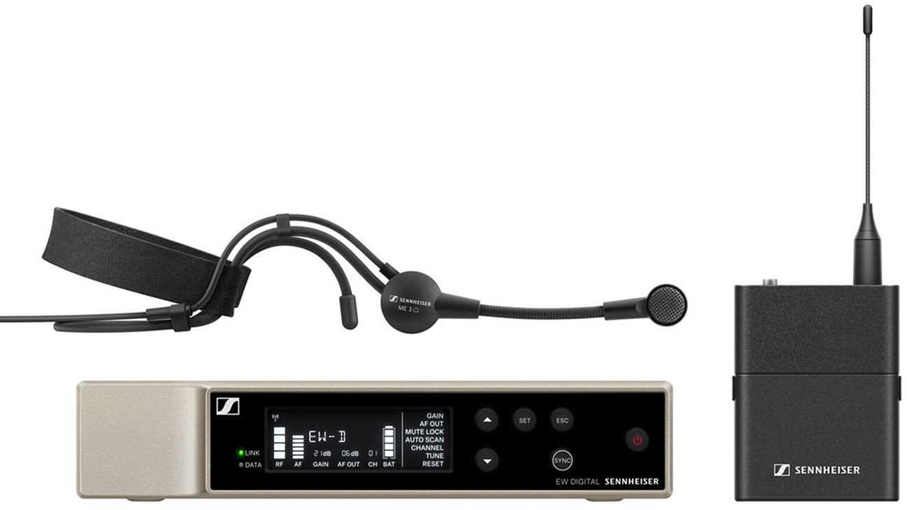 Sennheiser EW-D ME3 SET (Q1-6) - CYFROWY ZESTAW BEZPRZEWODOWY Z MIKROFONEM NAGŁOWNYM 470-526 MHz
