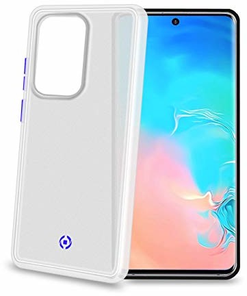 Celly GLACIER991WH etui ochronne do Samsung Galaxy S20 Ultra (antypoślizgowe, matowe etui i kolorowe przyciski) białe GLACIER991WH
