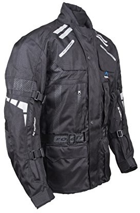 ROLEFF RACEWEAR Długa Textil motocykl kurtka kurtka, dobrze wentylowanej Tour, S - 46, czarny 7742