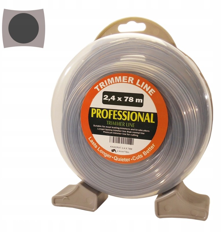 Żyłka Tnąca Kwadrat Do Głowicy Kosy 2,4 mm x 78 m