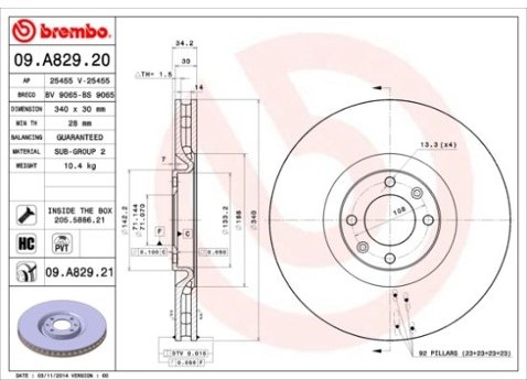 BREMBO 09.A829.21