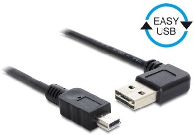 Delock EASY-USB-KAB.2.0 A (gewink. RE/LI)-> miniUSB 5pin 0.5 m 85175