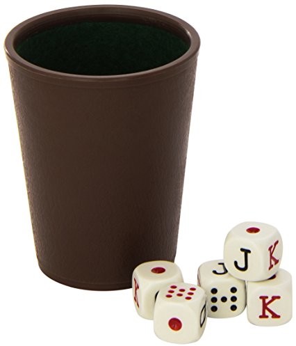 Unbekannt cayro 16 MM filcu z podszewką dicecup i 5 kostki Poker